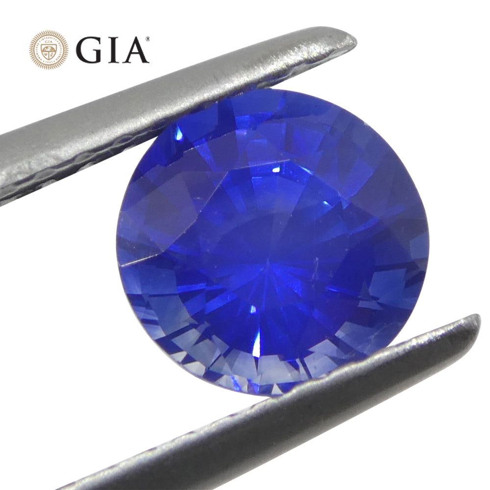 1.24ct Round Blue Sapphire GIA Certified Sri Lanka - Skyjems Wholesale Gemstones