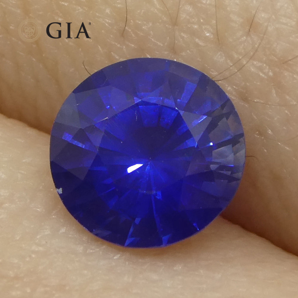 1.24ct Round Blue Sapphire GIA Certified Sri Lanka - Skyjems Wholesale Gemstones