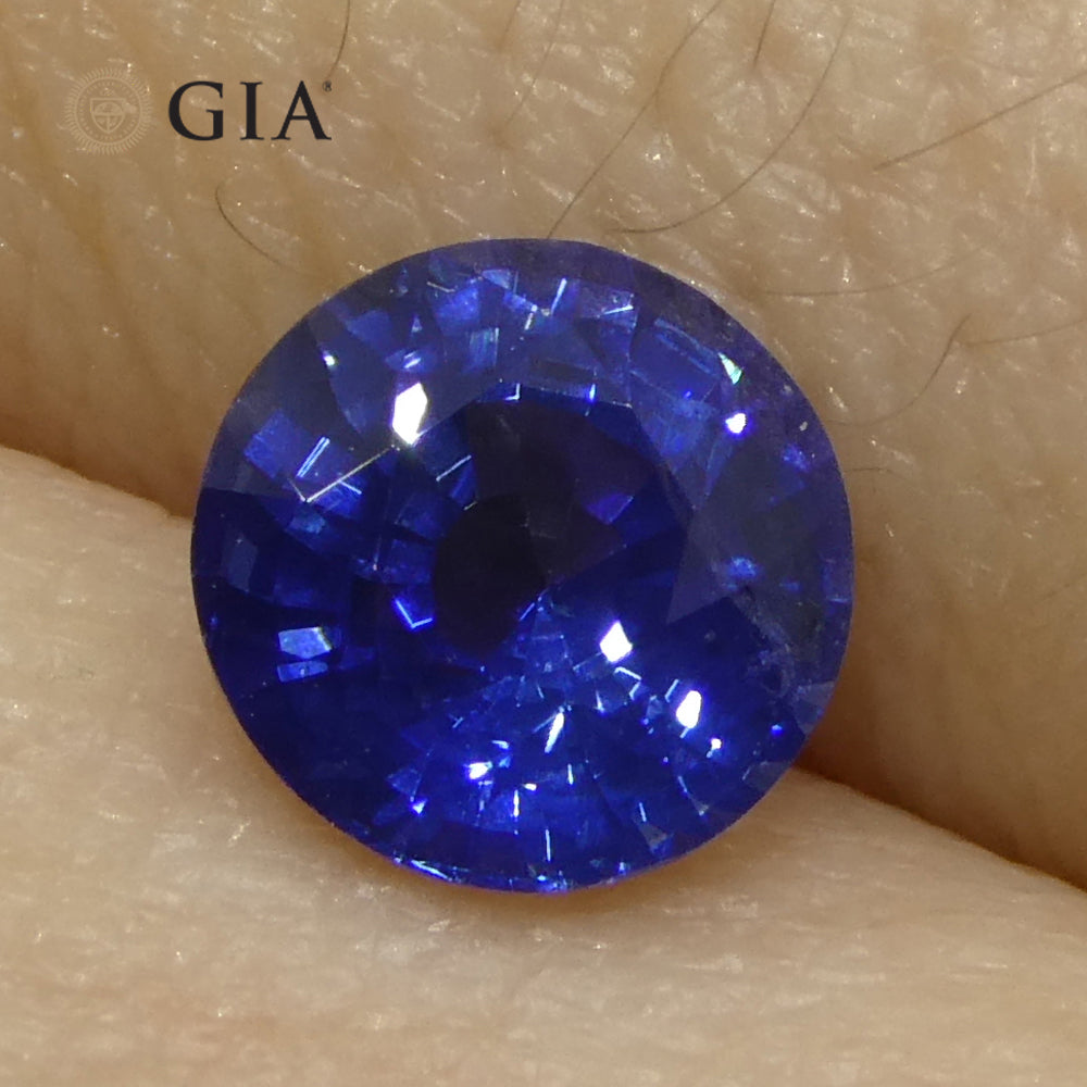 1.28ct Round Blue Sapphire GIA Certified Cambodia - Skyjems Wholesale Gemstones