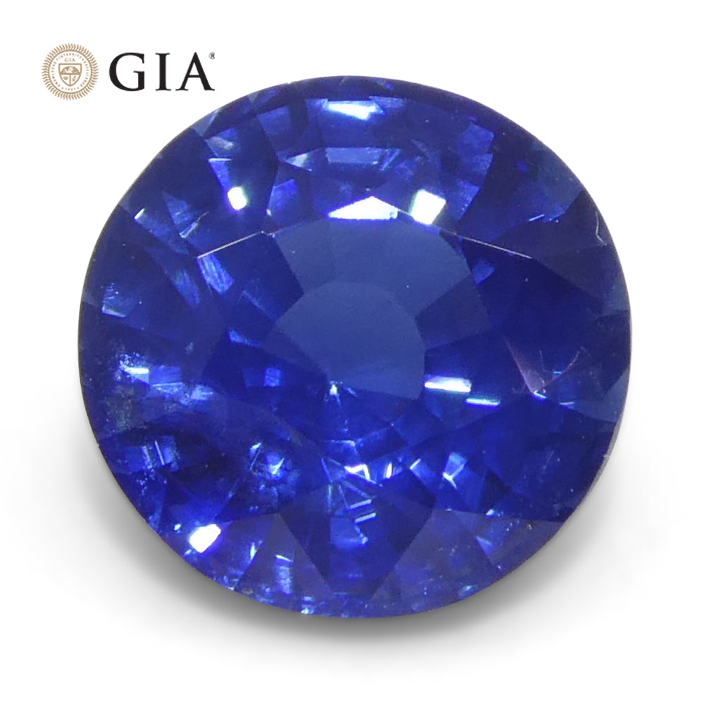 1.28ct Round Blue Sapphire GIA Certified Cambodia - Skyjems Wholesale Gemstones