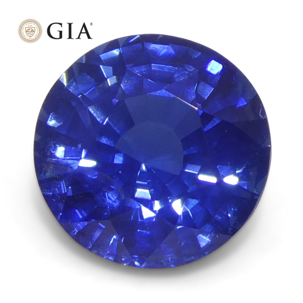 1.28ct Round Blue Sapphire GIA Certified Cambodia - Skyjems Wholesale Gemstones