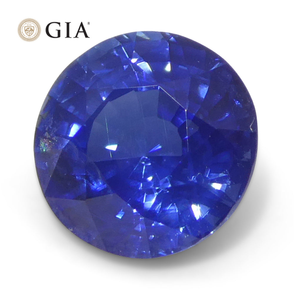 1.28ct Round Blue Sapphire GIA Certified Cambodia - Skyjems Wholesale Gemstones