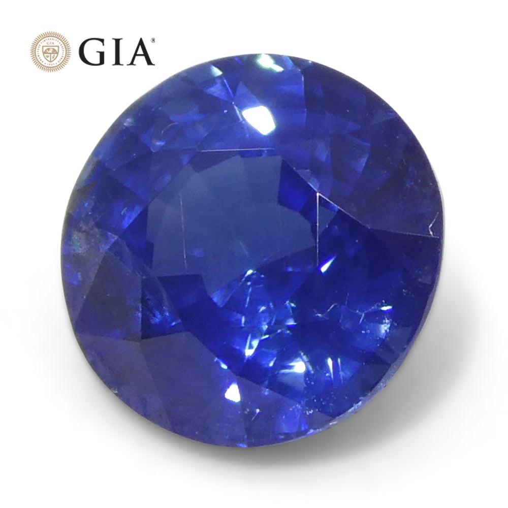 1.28ct Round Blue Sapphire GIA Certified Cambodia - Skyjems Wholesale Gemstones