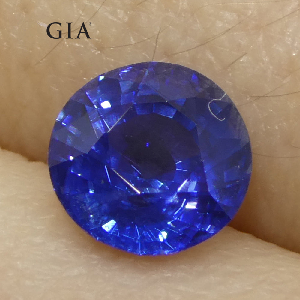 1.28ct Round Blue Sapphire GIA Certified Cambodia - Skyjems Wholesale Gemstones