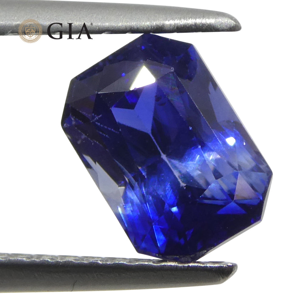 1.92ct Octagonal/Emerald Cut Blue Sapphire GIA Certified Sri Lanka - Skyjems Wholesale Gemstones