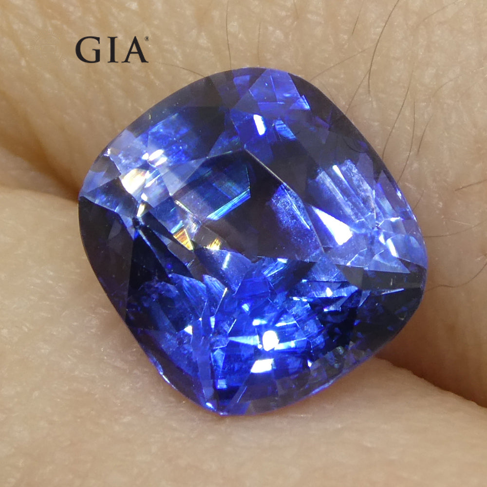 3.79ct Cushion Blue Sapphire GIA Certified Sri Lanka - Skyjems Wholesale Gemstones