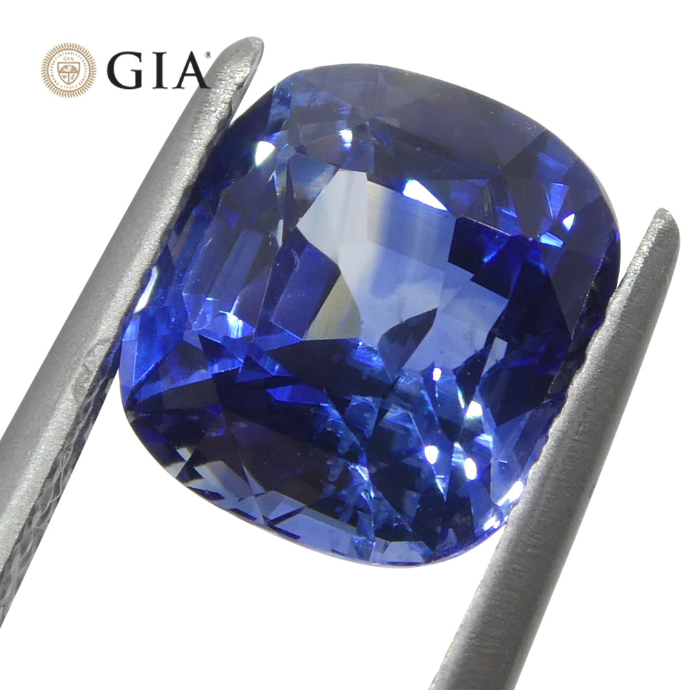 3.79ct Cushion Blue Sapphire GIA Certified Sri Lanka - Skyjems Wholesale Gemstones