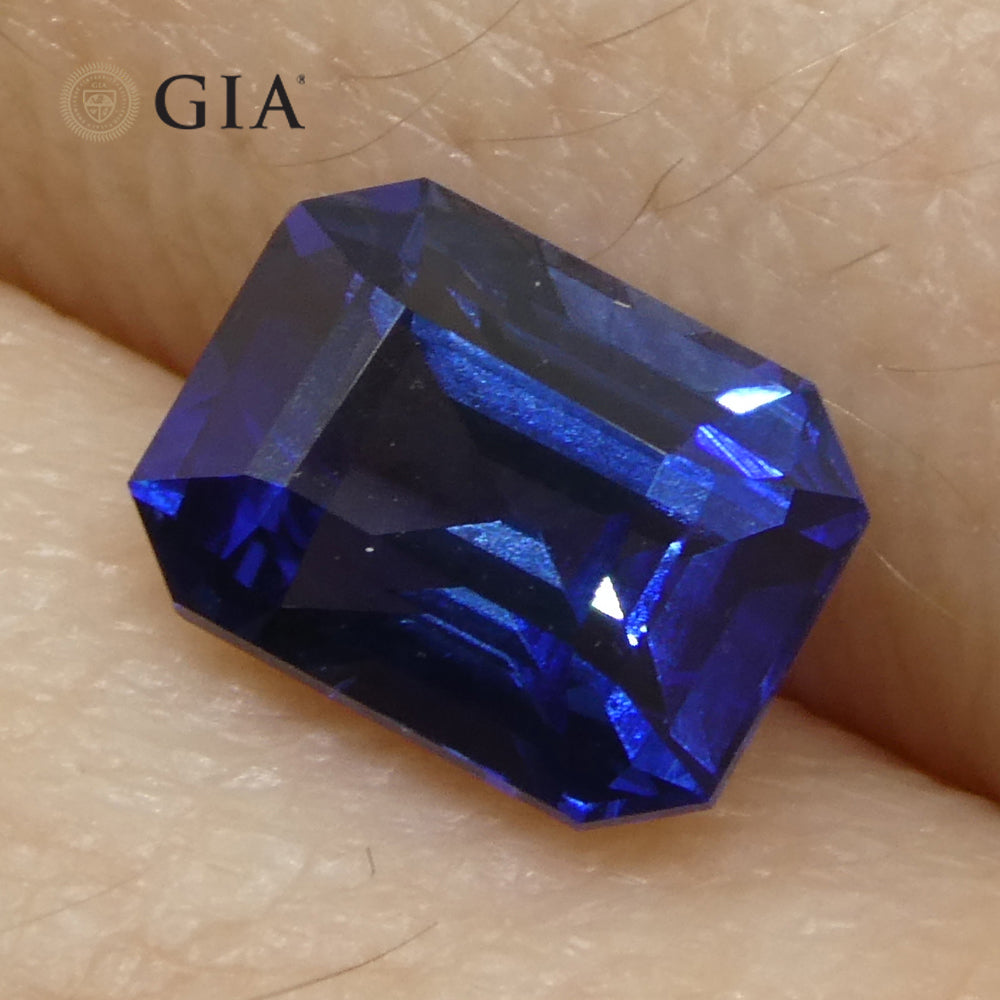 1.62ct Octagonal/Emerald Cut Blue Sapphire GIA Certified Madagascar - Skyjems Wholesale Gemstones