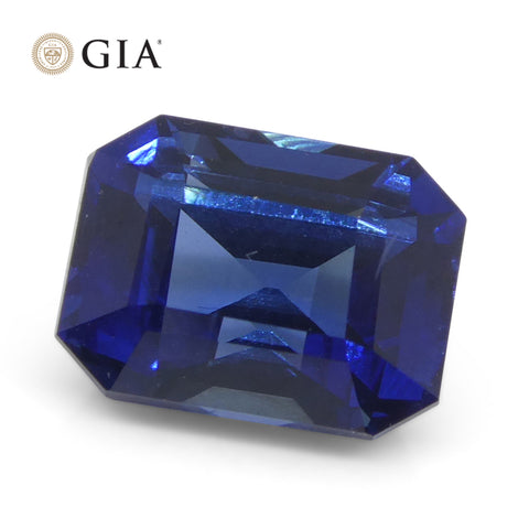 1.62ct Octagonal/Emerald Cut Blue Sapphire GIA Certified Madagascar