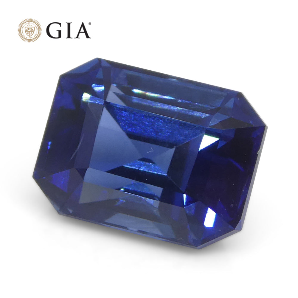 1.62ct Octagonal/Emerald Cut Blue Sapphire GIA Certified Madagascar - Skyjems Wholesale Gemstones