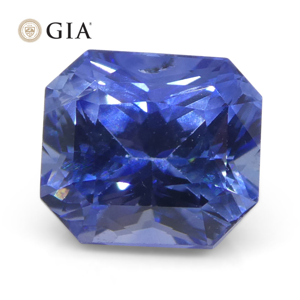 2.02ct Blue Sapphire from Sri Lanka, Octagonal Emerald Cut, GIA Certified Natural Gemstone by SkyJems
