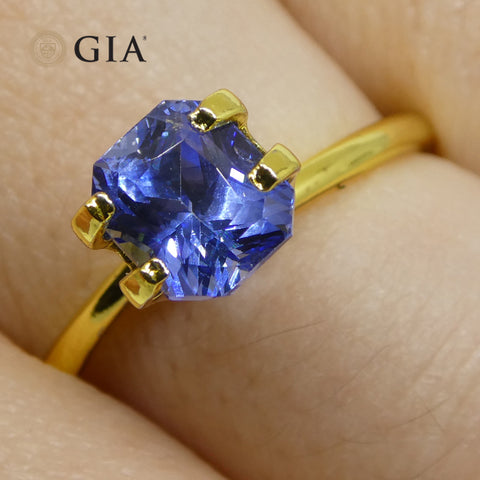 2.02ct Octagonal/Emerald Cut Blue Sapphire GIA Certified Sri Lanka