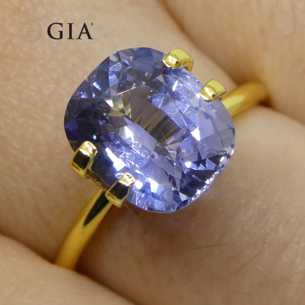 4.12ct Cushion Blue Sapphire GIA Certified Sri Lanka Unheated - Skyjems Wholesale Gemstones