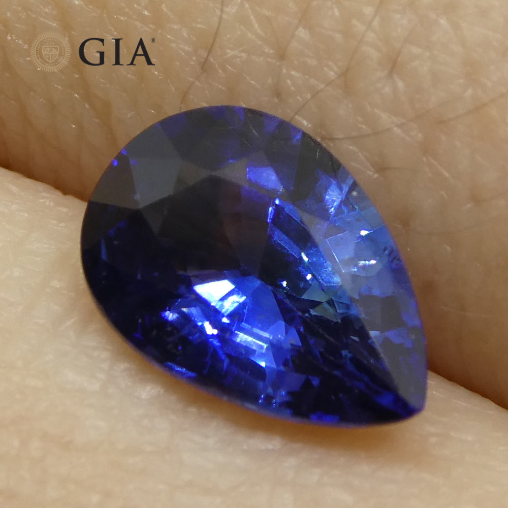 1.64ct Pear Blue Sapphire GIA Certified Madagascar - Skyjems Wholesale Gemstones