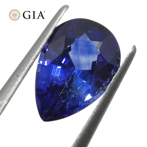 1.64ct Pear Blue Sapphire GIA Certified Madagascar
