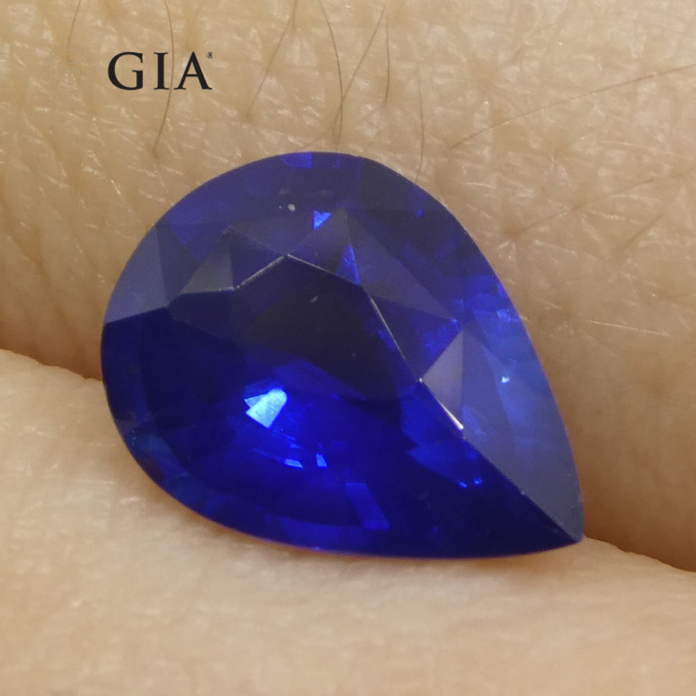 1.75ct Pear Blue Sapphire GIA Certified Sri Lanka - Skyjems Wholesale Gemstones