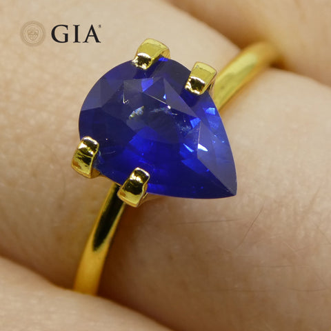 1.75ct Pear Blue Sapphire GIA Certified Sri Lanka