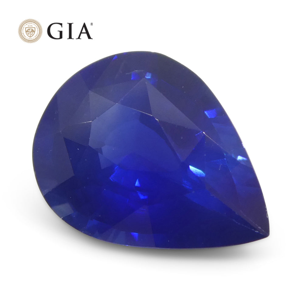 1.75ct Pear Blue Sapphire GIA Certified Sri Lanka - Skyjems Wholesale Gemstones