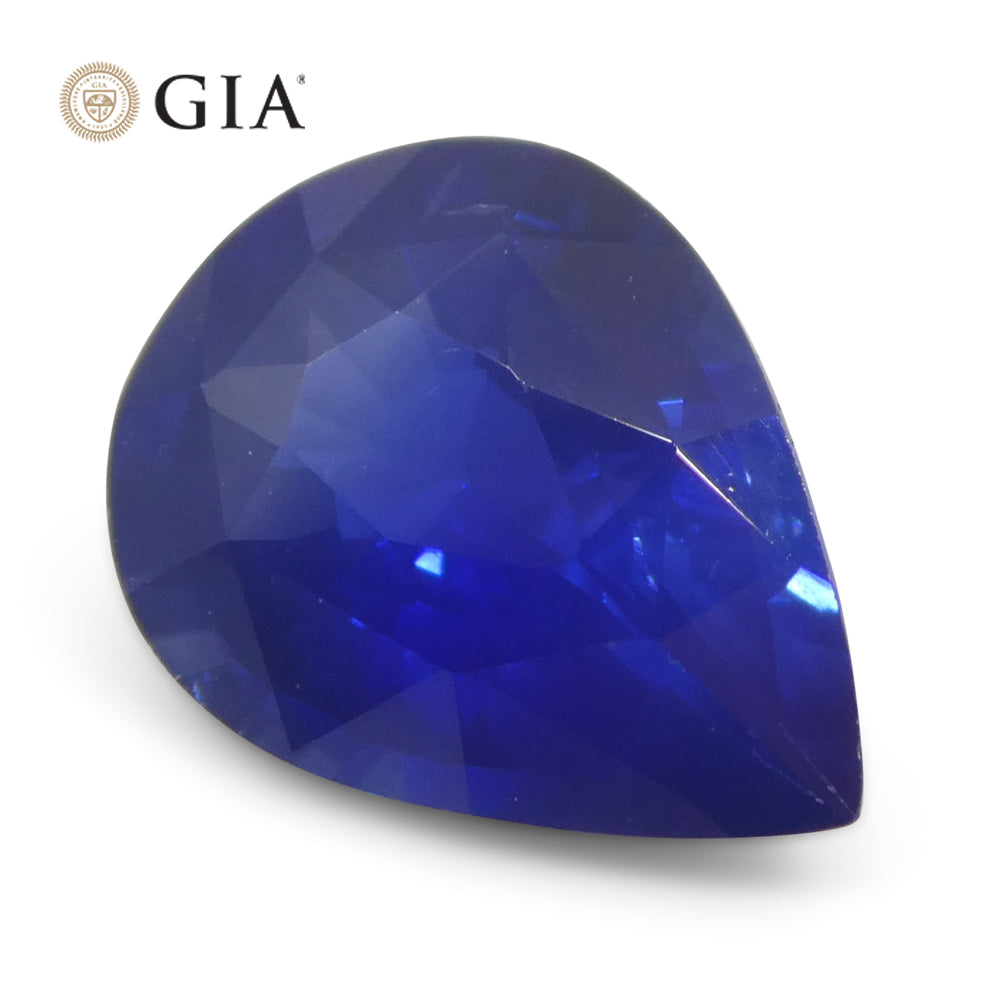 1.75ct Pear Blue Sapphire GIA Certified Sri Lanka - Skyjems Wholesale Gemstones