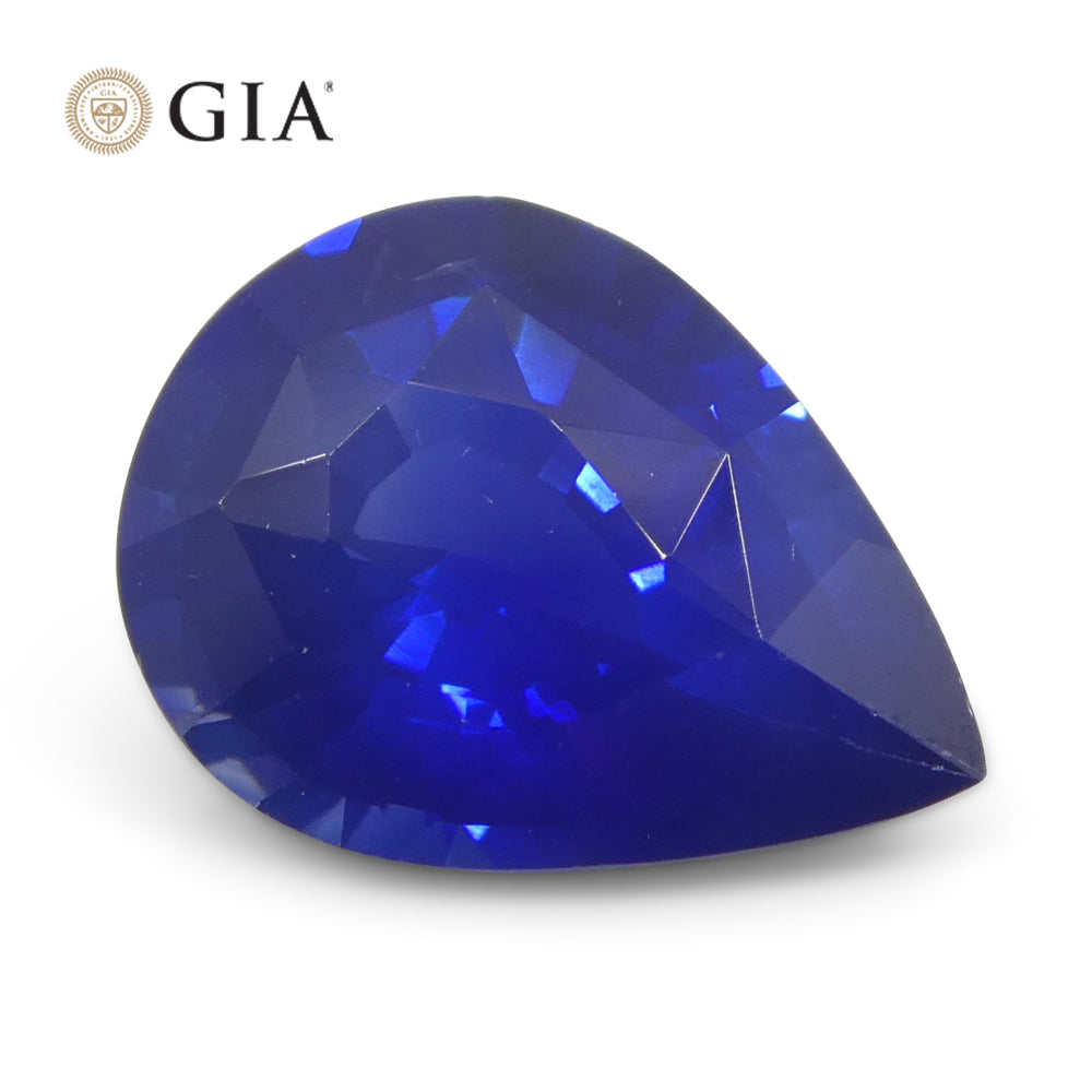 1.75ct Pear Blue Sapphire GIA Certified Sri Lanka - Skyjems Wholesale Gemstones