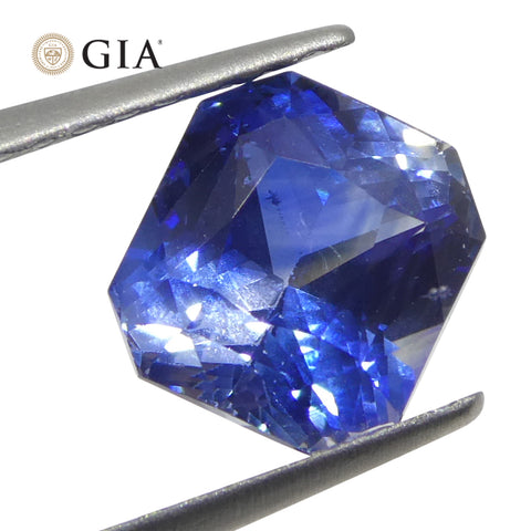 2.13ct Octagonal/Emerald Cut Blue Sapphire GIA Certified Madagascar