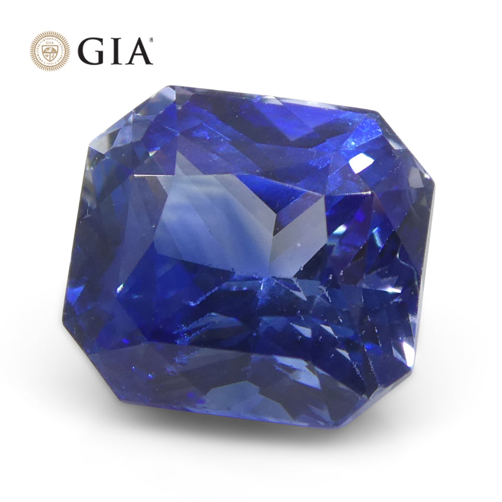 2.13ct Octagonal/Emerald Cut Blue Sapphire GIA Certified Madagascar - Skyjems Wholesale Gemstones