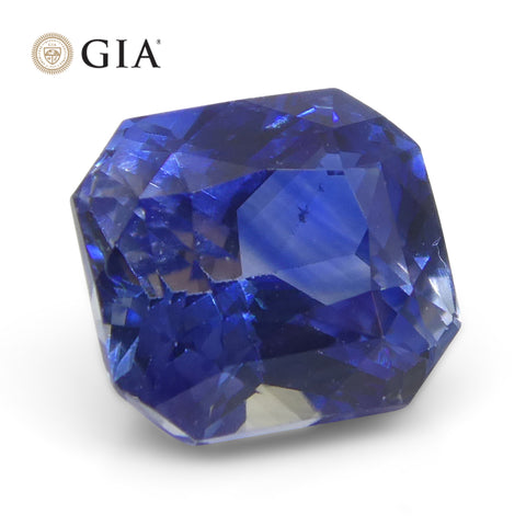 2.13ct Octagonal/Emerald Cut Blue Sapphire GIA Certified Madagascar