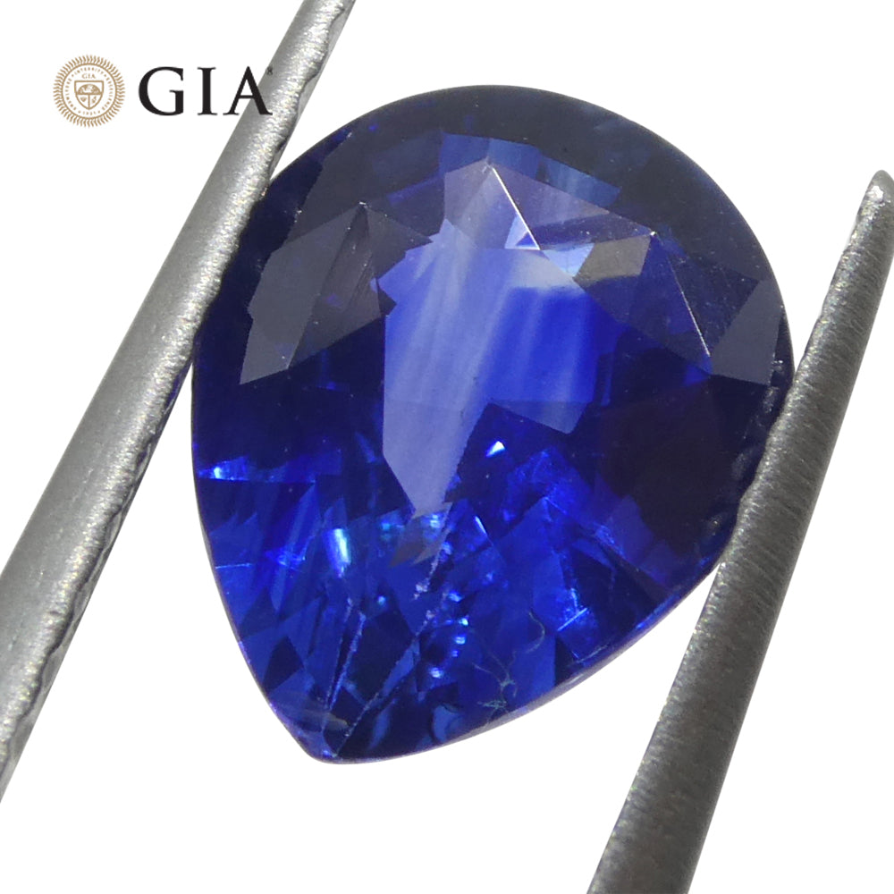 1.42ct Pear Blue Sapphire GIA Certified Sri Lanka - Skyjems Wholesale Gemstones