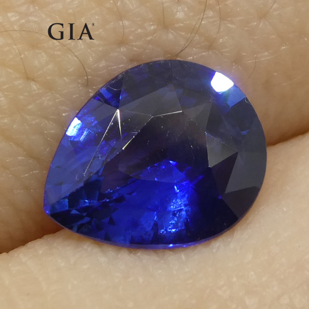 1.42ct Pear Blue Sapphire GIA Certified Sri Lanka - Skyjems Wholesale Gemstones