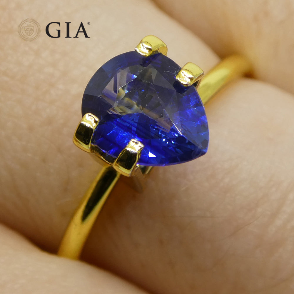 1.42ct Pear Blue Sapphire GIA Certified Sri Lanka - Skyjems Wholesale Gemstones