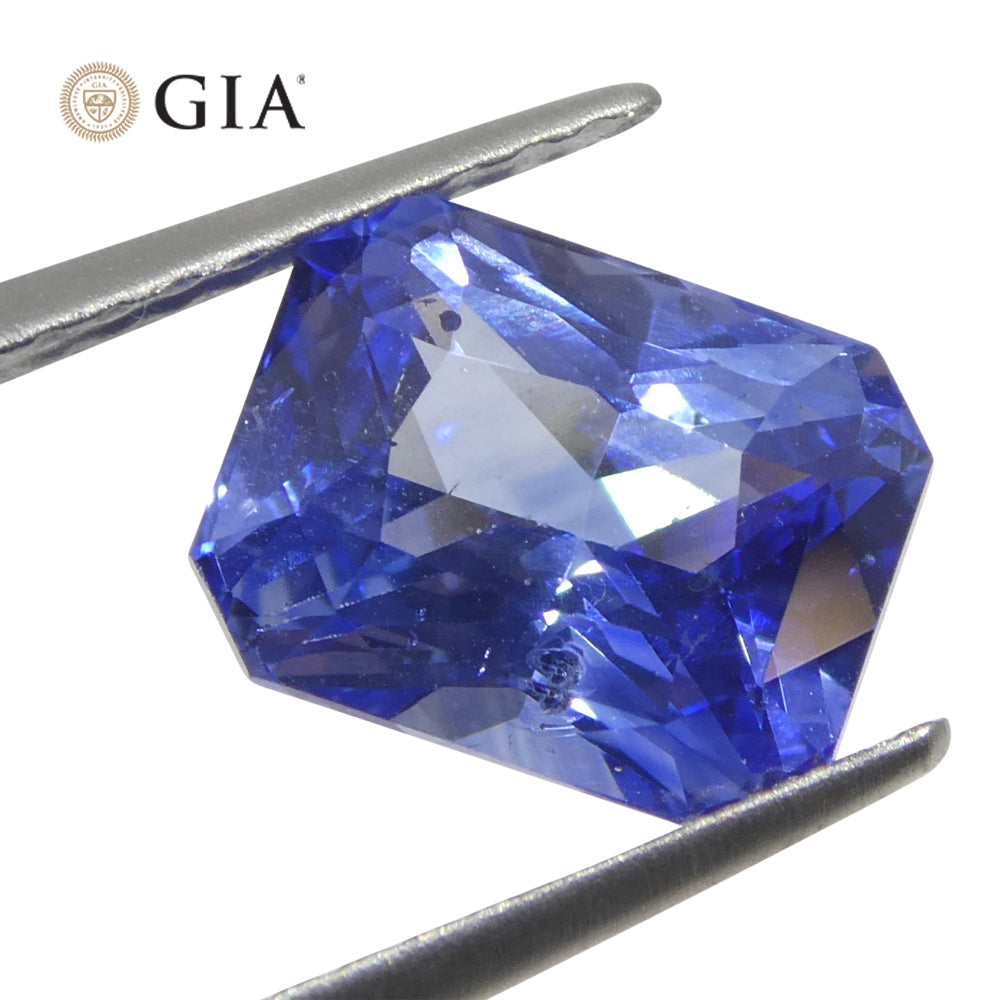 2.54ct Octagonal/Emerald Cut Blue Sapphire GIA Certified Sri Lanka - Skyjems Wholesale Gemstones