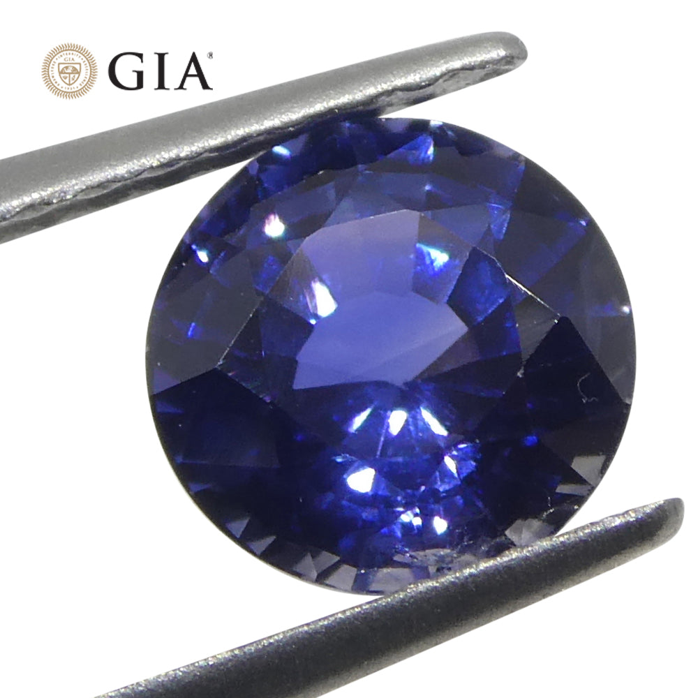 1.23ct Round Blue Sapphire GIA Certified Sri Lanka - Skyjems Wholesale Gemstones