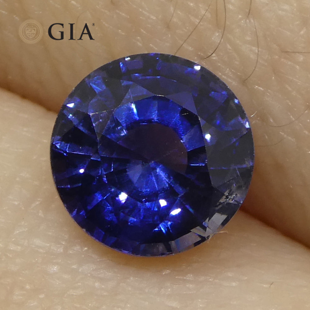 1.23ct Round Blue Sapphire GIA Certified Sri Lanka - Skyjems Wholesale Gemstones