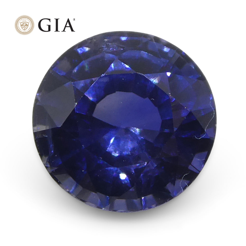 1.23ct Round Blue Sapphire from Sri Lanka, GIA Certified Natural Gemstone by SkyJems Canadian Gem Experts