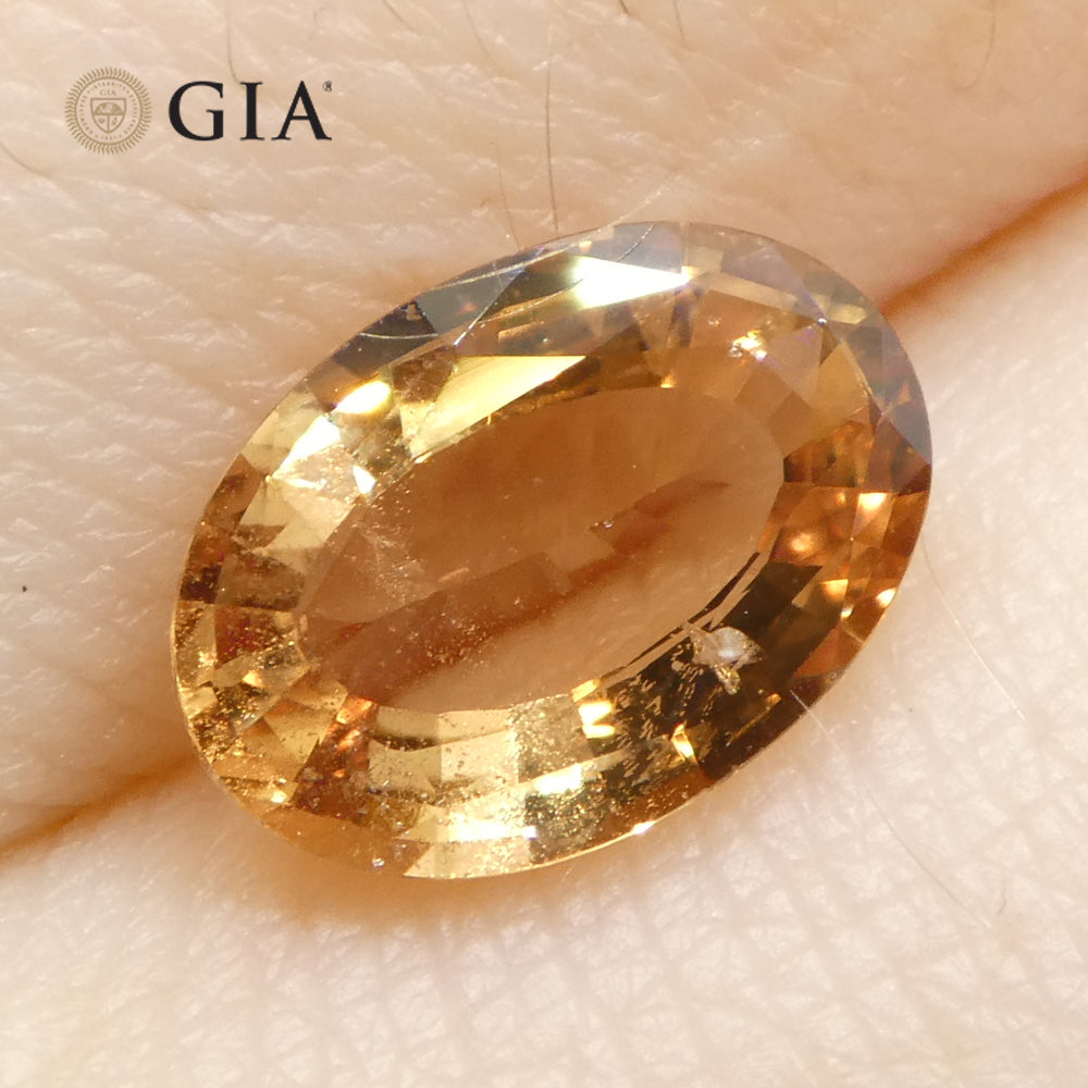 1.65ct Oval Orange Sapphire GIA Certified East Africa Unheated - Skyjems Wholesale Gemstones