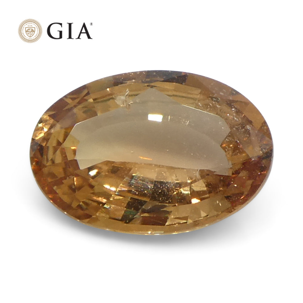 1.65ct Oval Orange Sapphire GIA Certified East Africa Unheated - Skyjems Wholesale Gemstones