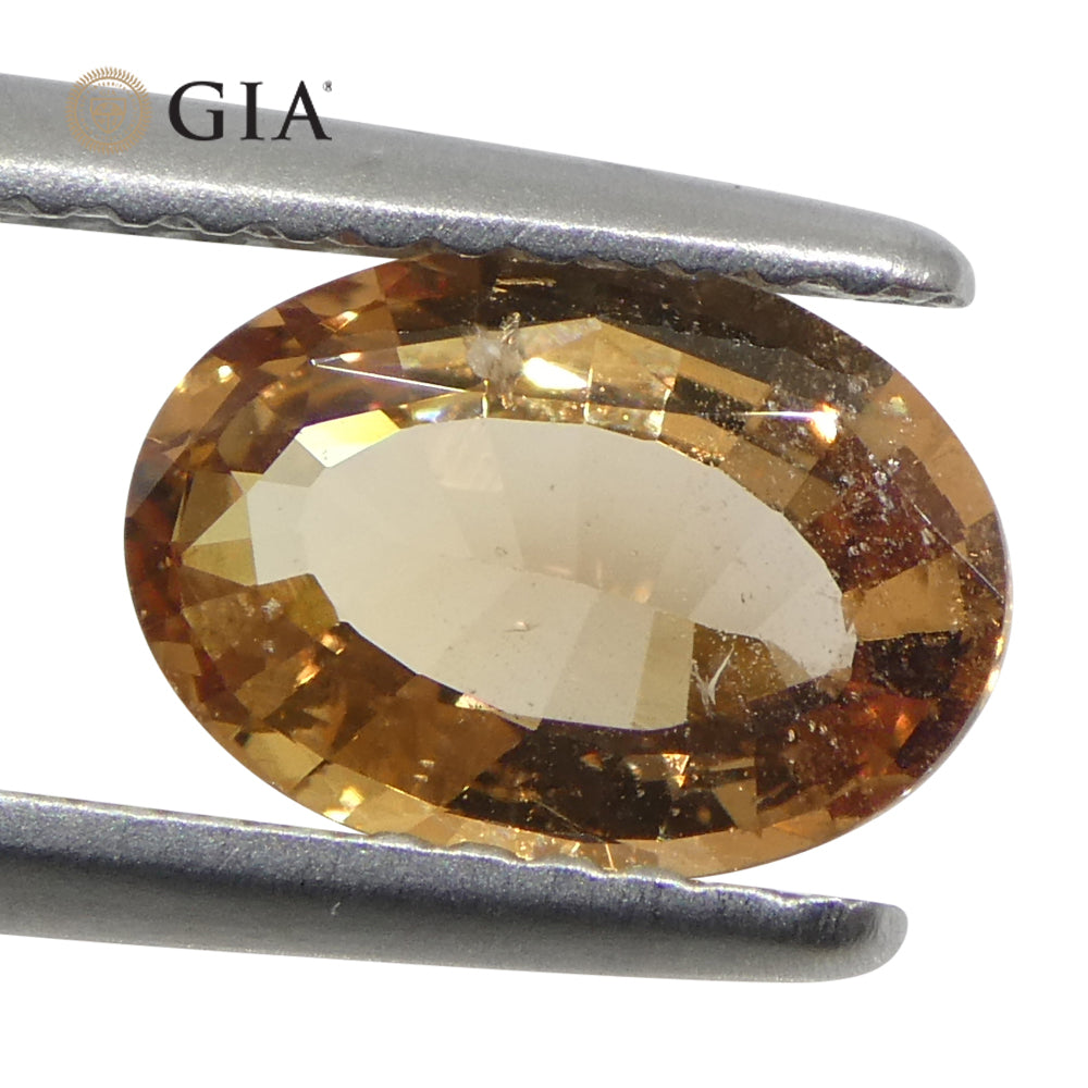 1.65ct Oval Orange Sapphire GIA Certified East Africa Unheated - Skyjems Wholesale Gemstones