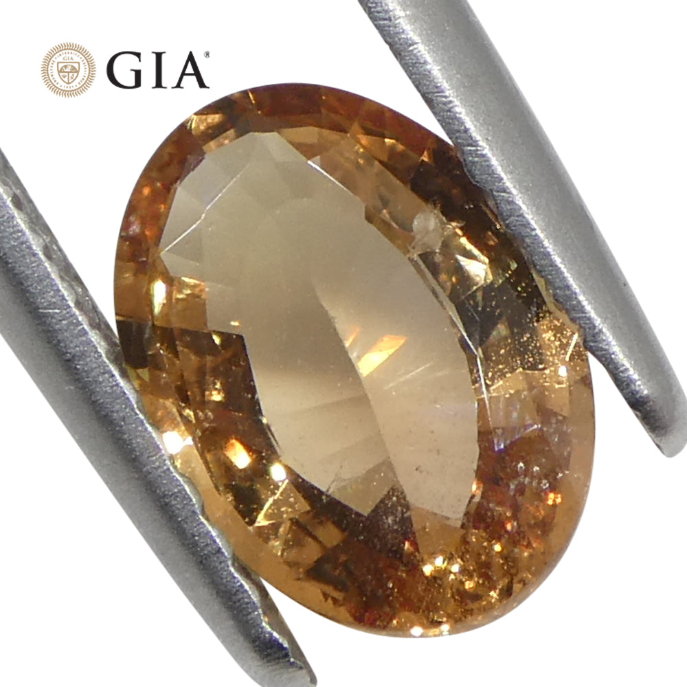 1.65ct Oval Orange Sapphire GIA Certified East Africa Unheated - Skyjems Wholesale Gemstones