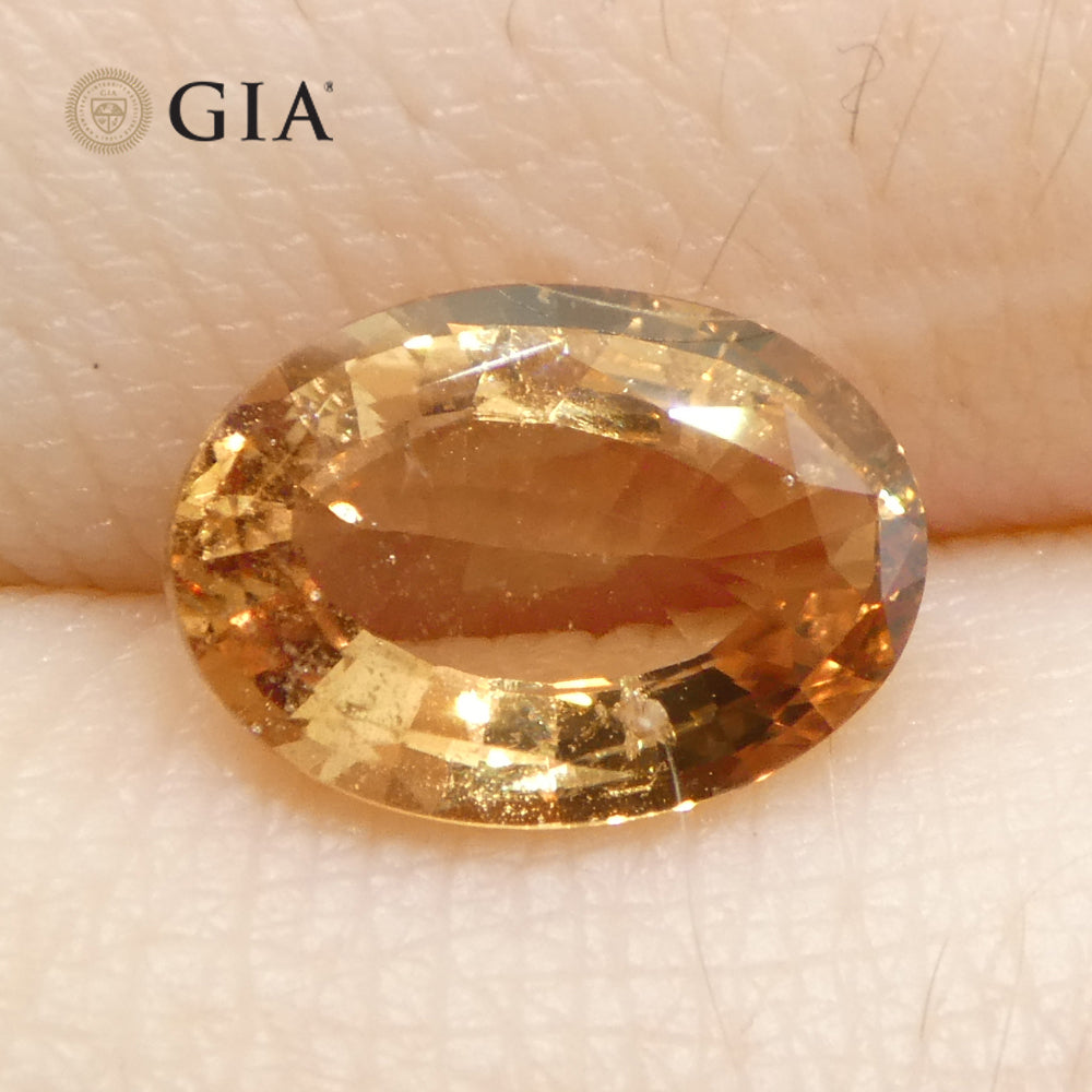 1.65ct Oval Orange Sapphire GIA Certified East Africa Unheated - Skyjems Wholesale Gemstones