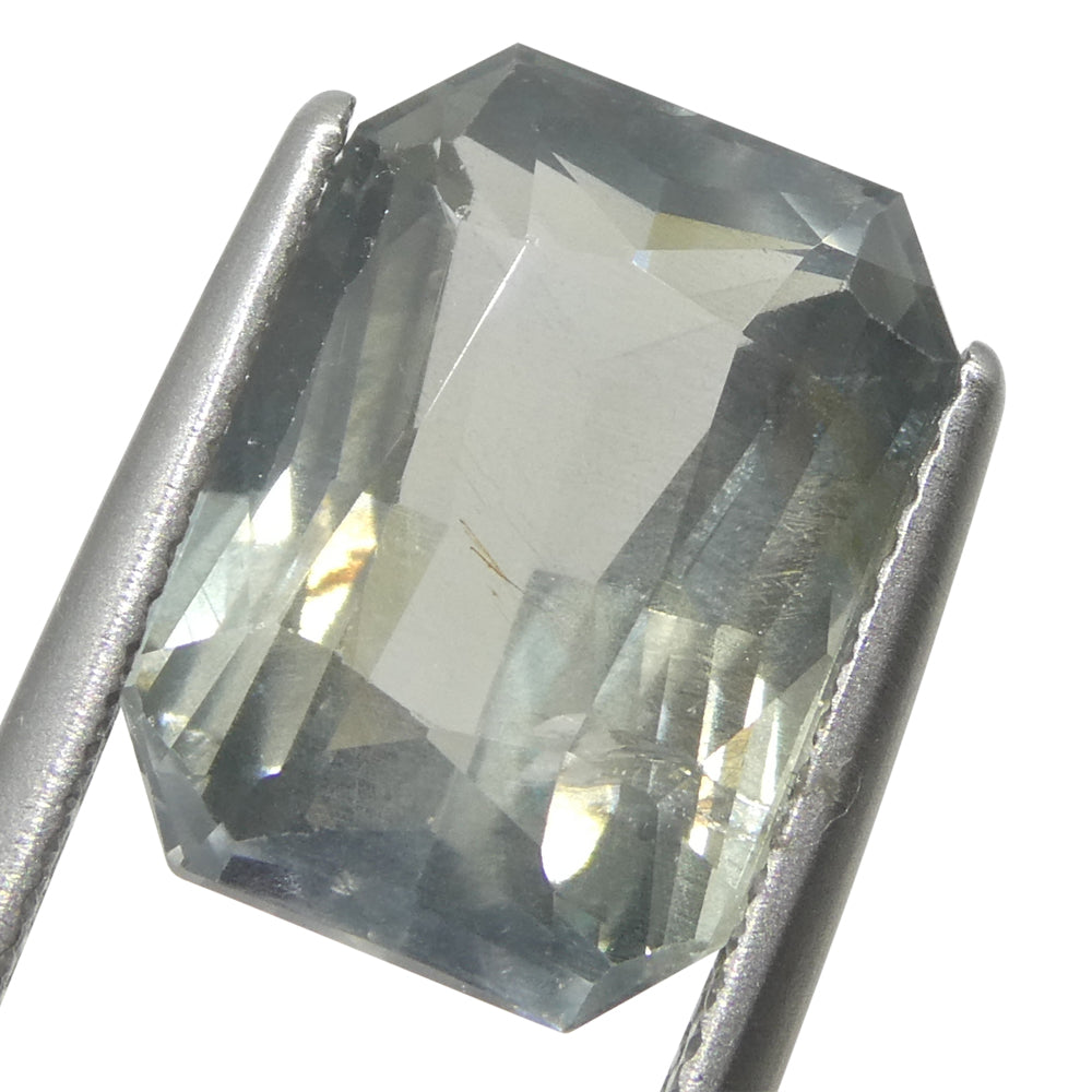 10.03ct Octagonal/Emerald Cut Grayish Greenish Blue to Grayish Purple Sapphire GIA Certified Tanzania Unheated - Skyjems Wholesale Gemstones