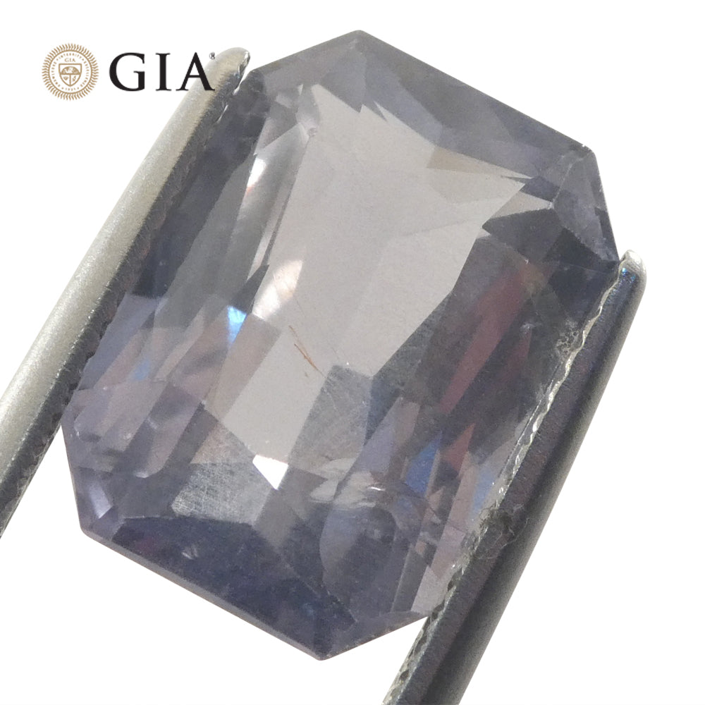 10.03ct Octagonal/Emerald Cut Grayish Greenish Blue to Grayish Purple Sapphire GIA Certified Tanzania Unheated - Skyjems Wholesale Gemstones