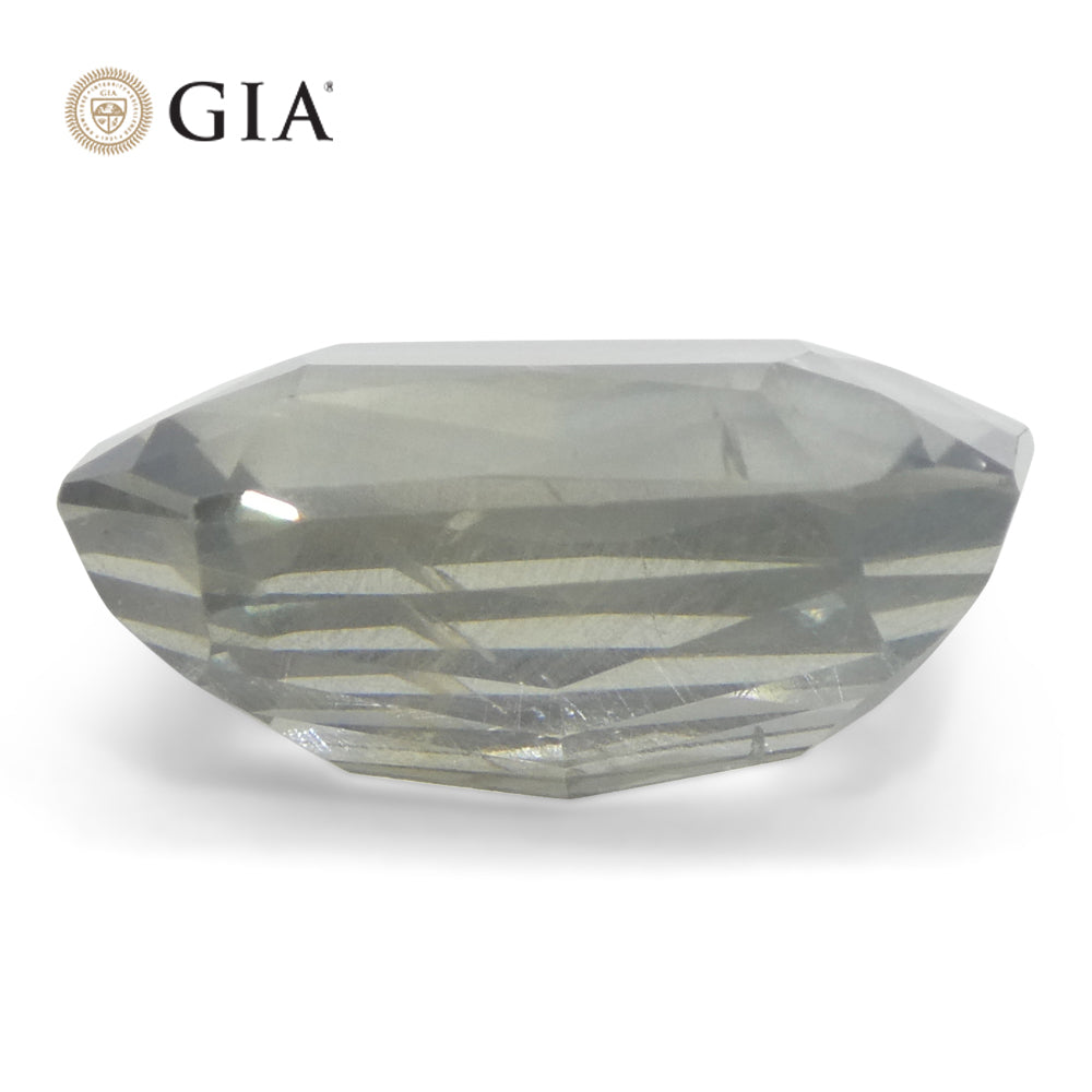 10.03ct Octagonal/Emerald Cut Grayish Greenish Blue to Grayish Purple Sapphire GIA Certified Tanzania Unheated - Skyjems Wholesale Gemstones