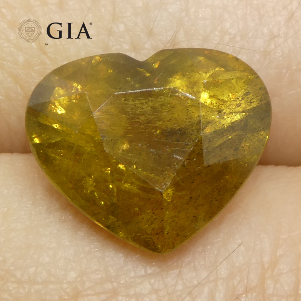 9.64ct Heart Brown-Yellow to Pinkish Brown Sapphire GIA Certified East Africa Unheated - Skyjems Wholesale Gemstones