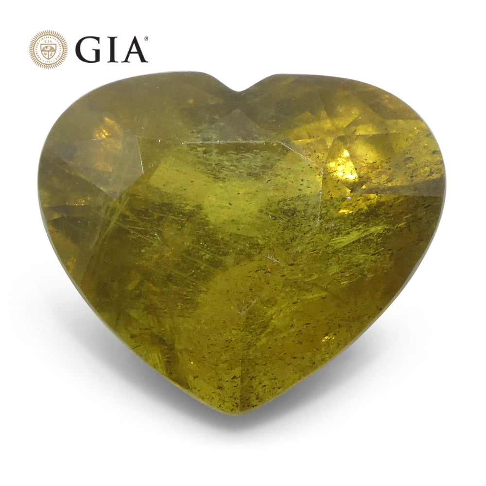 9.64ct Heart Brown-Yellow to Pinkish Brown Sapphire GIA Certified East Africa Unheated - Skyjems Wholesale Gemstones