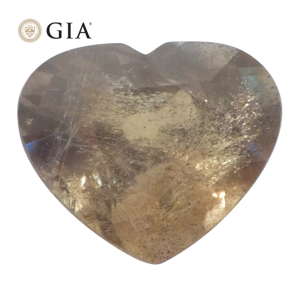9.64ct Heart Brown-Yellow to Pinkish Brown Sapphire GIA Certified East Africa Unheated - Skyjems Wholesale Gemstones
