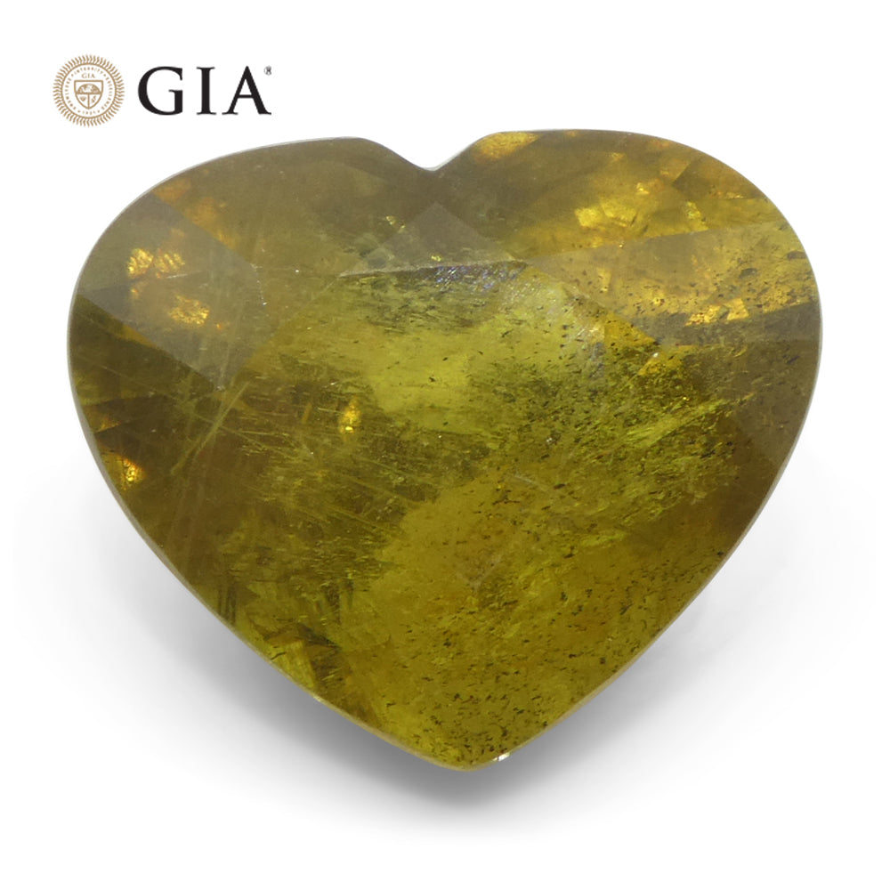 9.64ct Heart Brown-Yellow to Pinkish Brown Sapphire GIA Certified East Africa Unheated - Skyjems Wholesale Gemstones