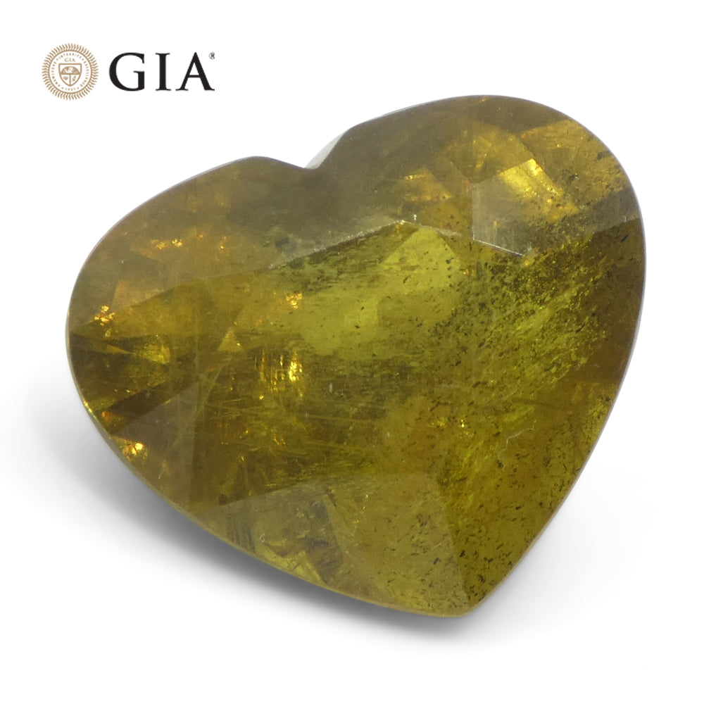 9.64ct Heart Brown-Yellow to Pinkish Brown Sapphire GIA Certified East Africa Unheated - Skyjems Wholesale Gemstones
