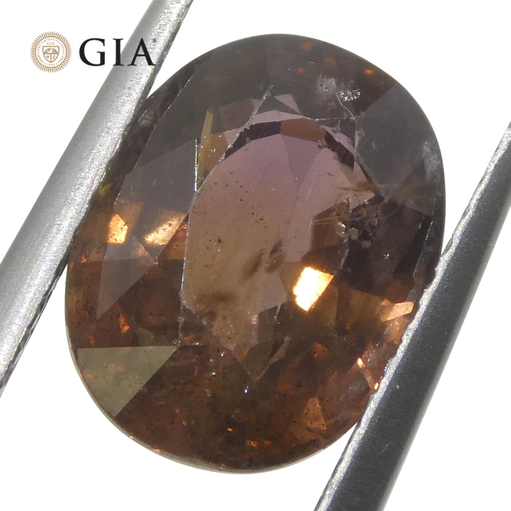 3.93ct Oval Purplish Pink Sapphire GIA Certified East Africa Unheated - Skyjems Wholesale Gemstones