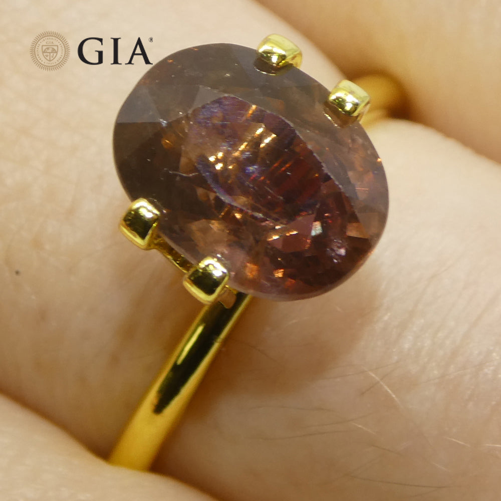 3.93ct Oval Purplish Pink Sapphire GIA Certified East Africa Unheated - Skyjems Wholesale Gemstones