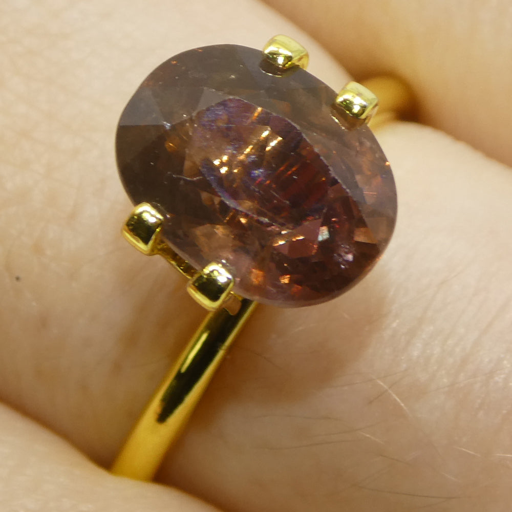 3.93ct Oval Purplish Pink Sapphire GIA Certified East Africa Unheated - Skyjems Wholesale Gemstones